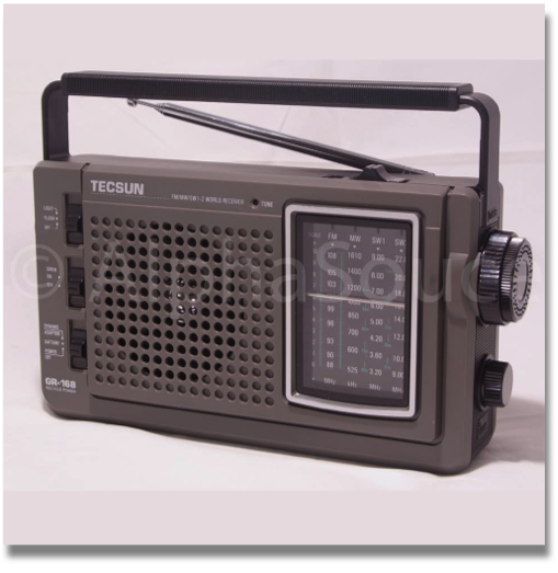 TECSUN GR 168


A storm may arise from a clear sky,so keep the radio GREEN-168 for the rainy day. Built-in generator means that even in the most desperate situations,you still can get the latest local news as well as news from all around the world.
Ÿ           FM/ MW / SW1-2.
Ÿ           High Efficient Power generator for cranking charging
Ÿ           DC USB Jack 5V.
Ÿ           Built-in white LED flashlight,So it is not only perfect for emergencies, but also for camping, hiking, traveling or just relaxing in the backyard.
Ÿ           Earphone Jack.
Ÿ           Built-in Emergency Red LED Light.Siren for S.O.S(especially when you come across disasters such as tsunami,earthquake and so on,high voice).
Ÿ           2.5 inch Speaker with excellent sound quality.
Ÿ           There are four different charging ways: Built-in rechargeable Ni-MH battery (included), 3 x AA batteries (not included),   DC USB Jack 5V,    Dynamo Crank alone.
Ÿ           Through the radio,you can charge youR phones,MP3 and MP4 (standard USB jack).
Ÿ           Size: 220 x160 x 60mm.
